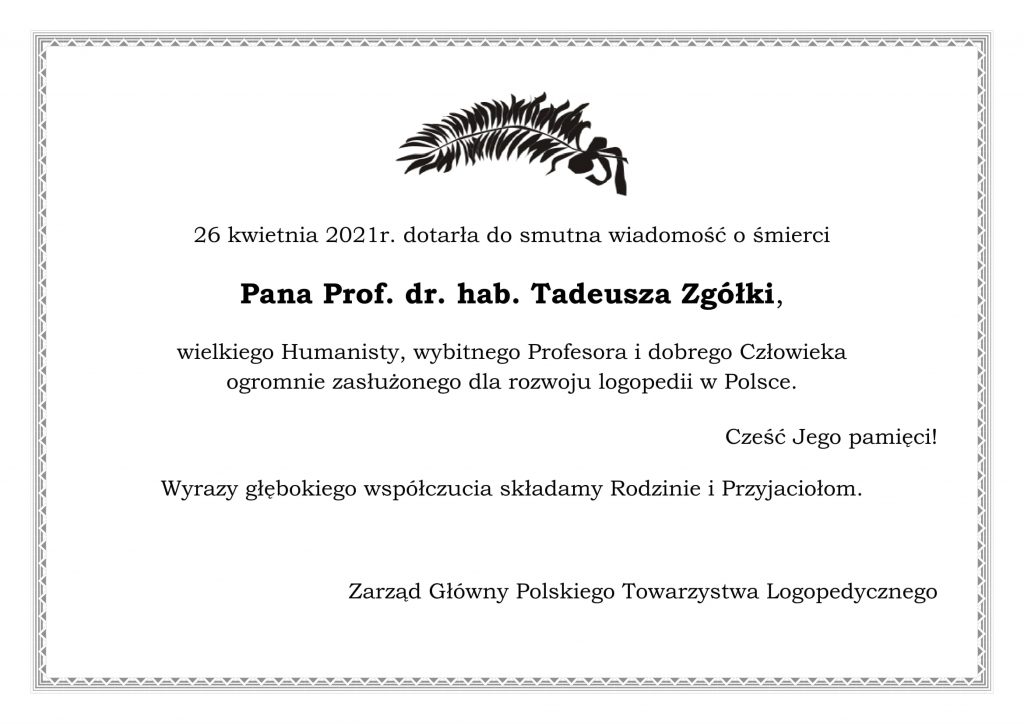 Prof. dr hab. Tadeusz Zgółka